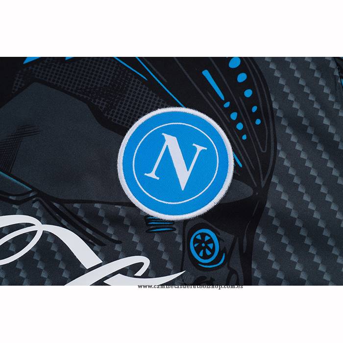 Chandal del Napoli 25-26 Manga Corta Negro - Pantalon Corto